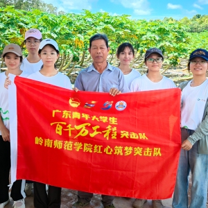 岭师红心筑梦突击队深入茂名电白区番木瓜种植基地，助力百千万工程