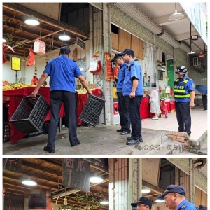 城管执法部门对桥北市场开展市容环境专项整治