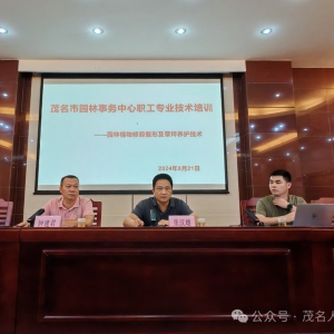 提升管养技能，共绘绿美茂名——市园林事务中心组织开展职工园林植物修剪整形及草坪养护技术培训会